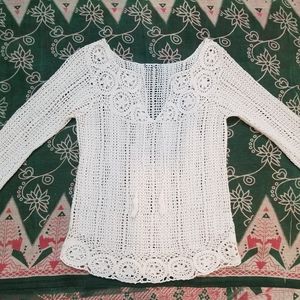 White Crochet Sweater
